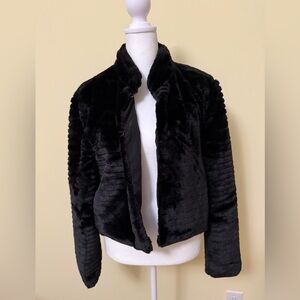 Y2K Betsey Johnson Black Teddy Jacket sz med